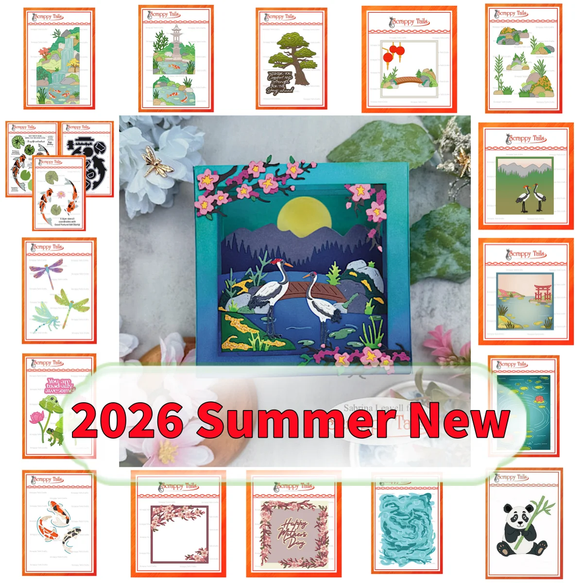 

A7 Pond Cover Plate Waterfall Koi Pond Trifold Metal Cutting Dies Clear Stamps Stencil For Diy Decorating Scrapbook Card 2026