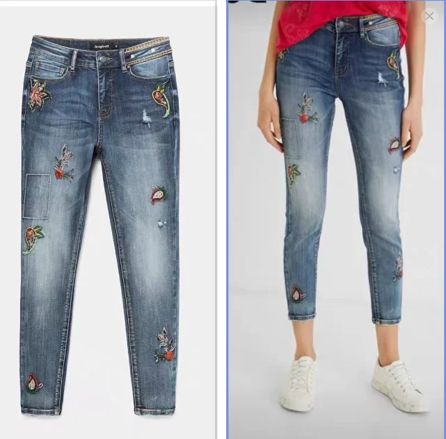 

Foreign trade original single Spanish new fashion embroidery slim slim jeans