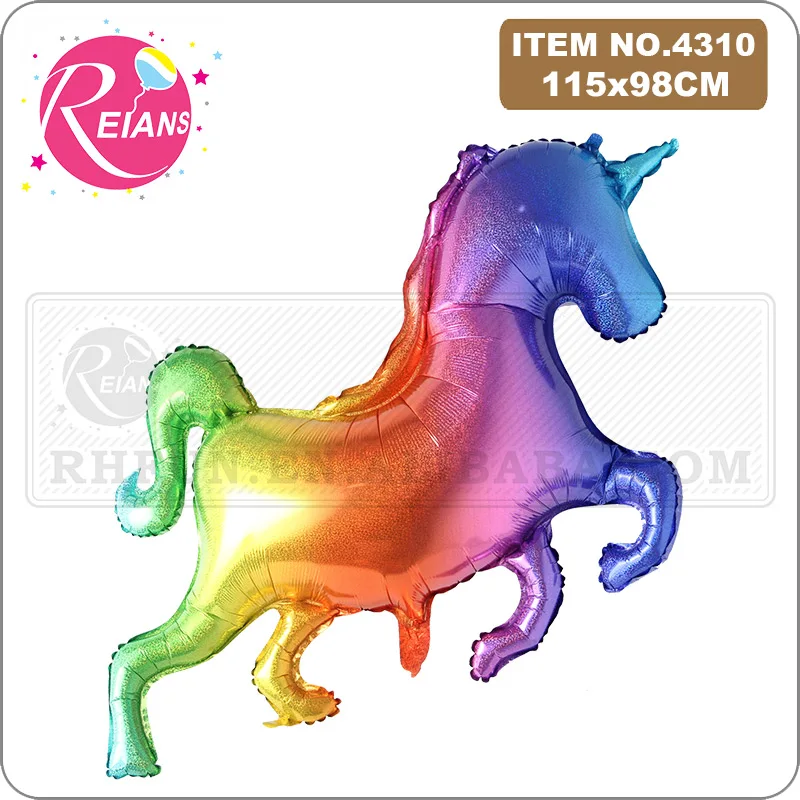 Large Laser Unicorn Balloons Material Rainbow Horse Foil Balloon Baby shower Birthday Party Wedding Decoration Balloon Kids Toys