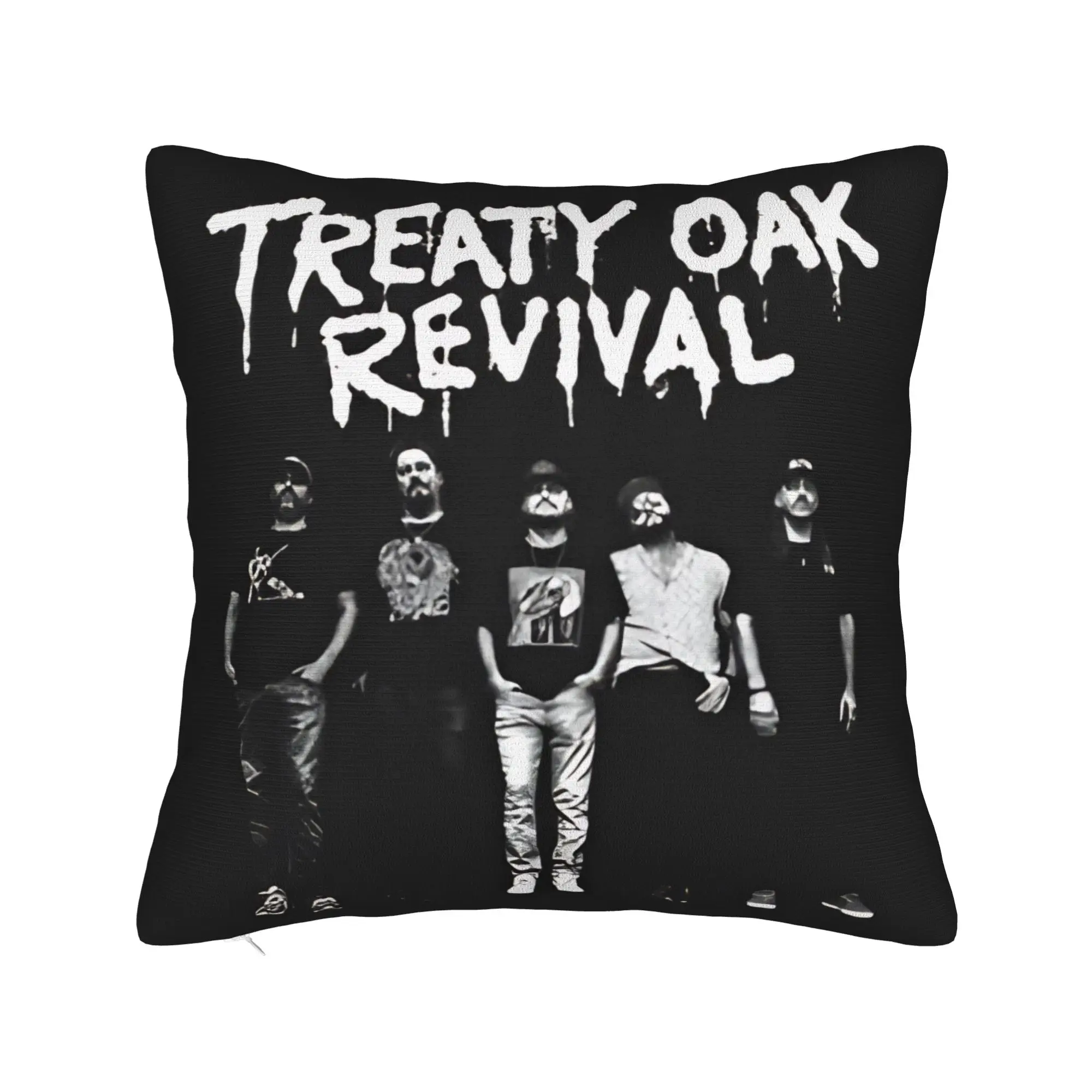 Country Music Band Treaty Oak Revival Pillow Case  Soft Pillow Cover Retro Trendy Cushion Cover For Living Room Bed Chair