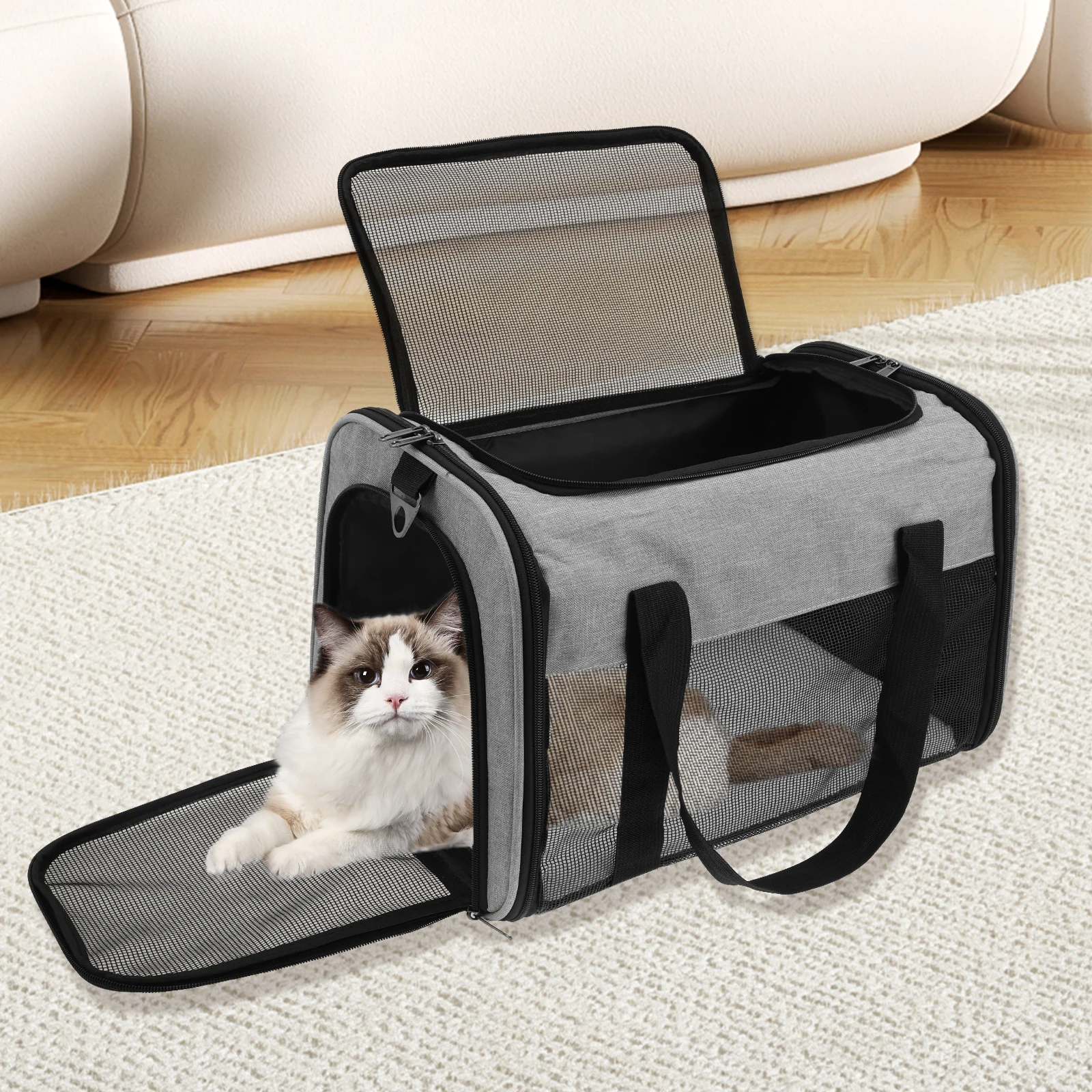 المحمولة الكلب القط الناقل حقيبة تنفس حاملات الحيوانات الأليفة أكياس شركة الطيران المعتمدة النقل الصادرة TravelCrate المنبثقة الحيوانات الأليفة حقيبة يد