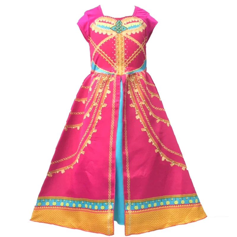 Aladdin jasmine dress costume pink fuchsia outfit for kids