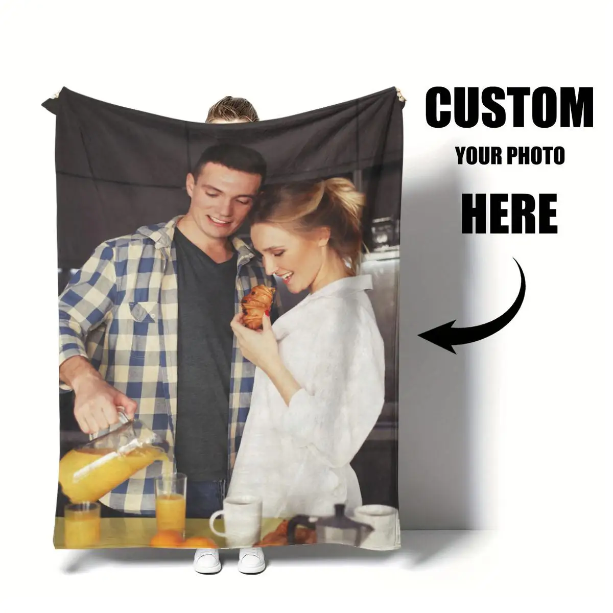 Customized Holiday-Themed Blankets, Personalized with Your Own Images, Ideal Gifts for Christmas, Halloween, Birthdays, and Anni