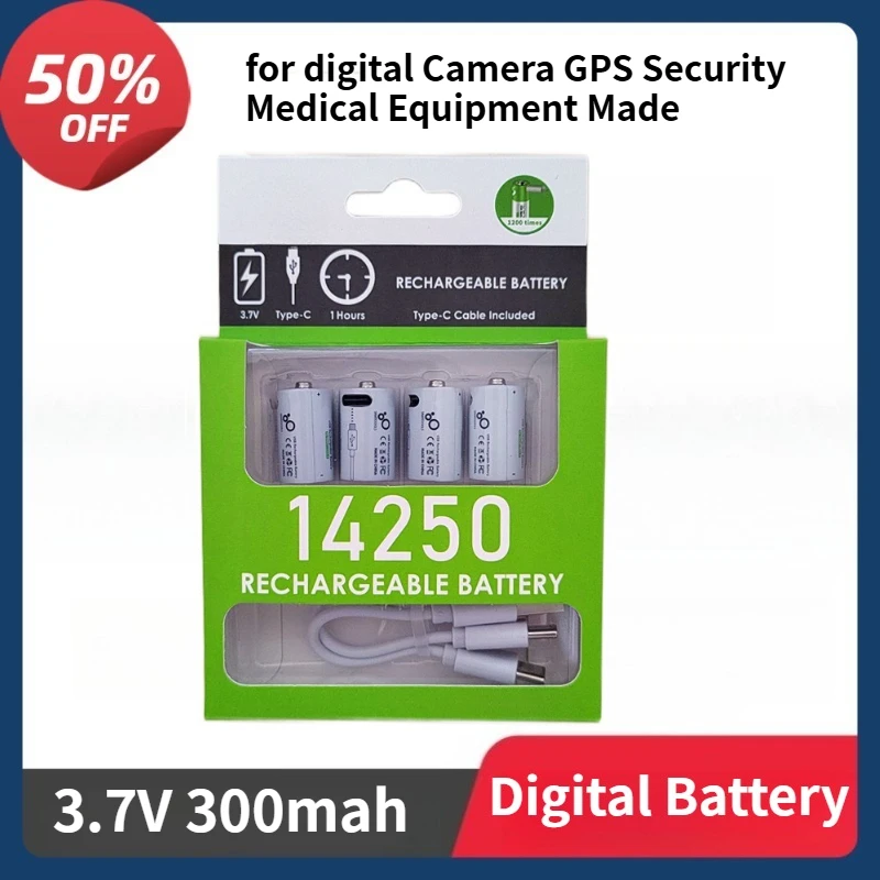

NEW CR2 Rechargeable LI-ION Battery Digital Camera GPS Security Medical Equipment Made A 3.7V 300mah Special Battery +Cable