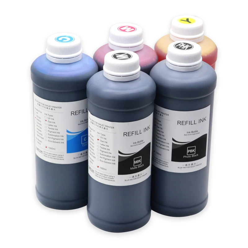 5Colors 500ML Refill Dye Ink for Epson Surecolor T3000 T5000 T7000 T3070 T5070 T7070 T3270 T5270 T7270 T3200 T5200 T7200 Printer