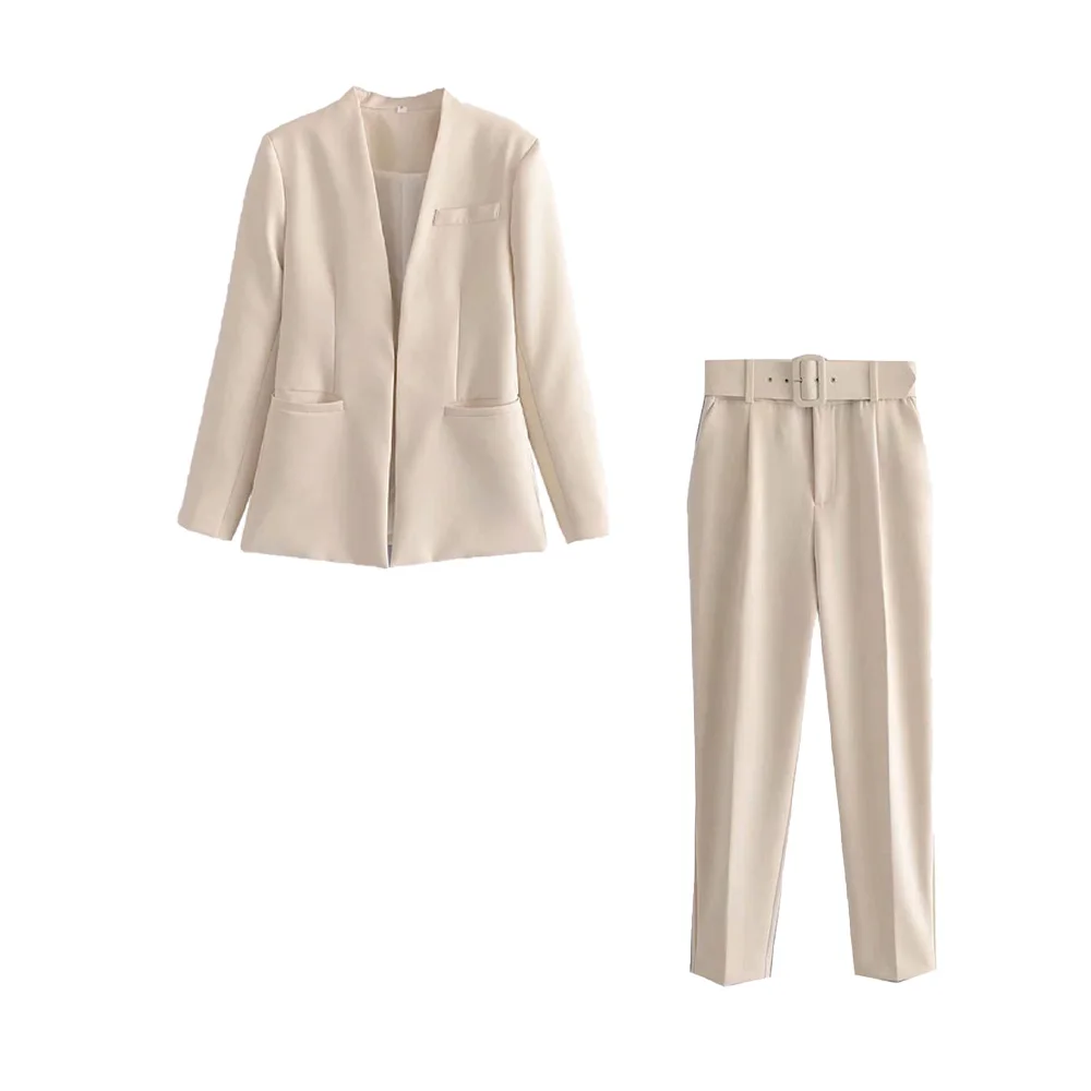 المرأة مزاجه طية صدر السترة سليم صالح متعدد الألوان سترة السراويل الربيع الصيف ملابس نسائية عادية