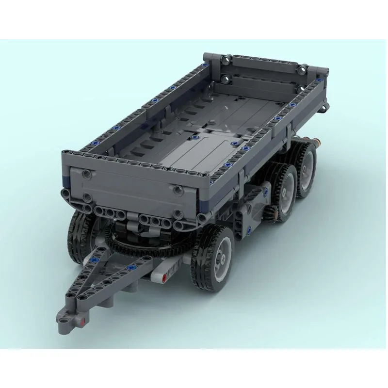 MOC-212162 Piccolo rimorchio di scarico a 3 assi Building Blocks Modello 297 PartsMOC Creativo Ragazzi Bambini Compleanno Building Blocks Regali giocattolo