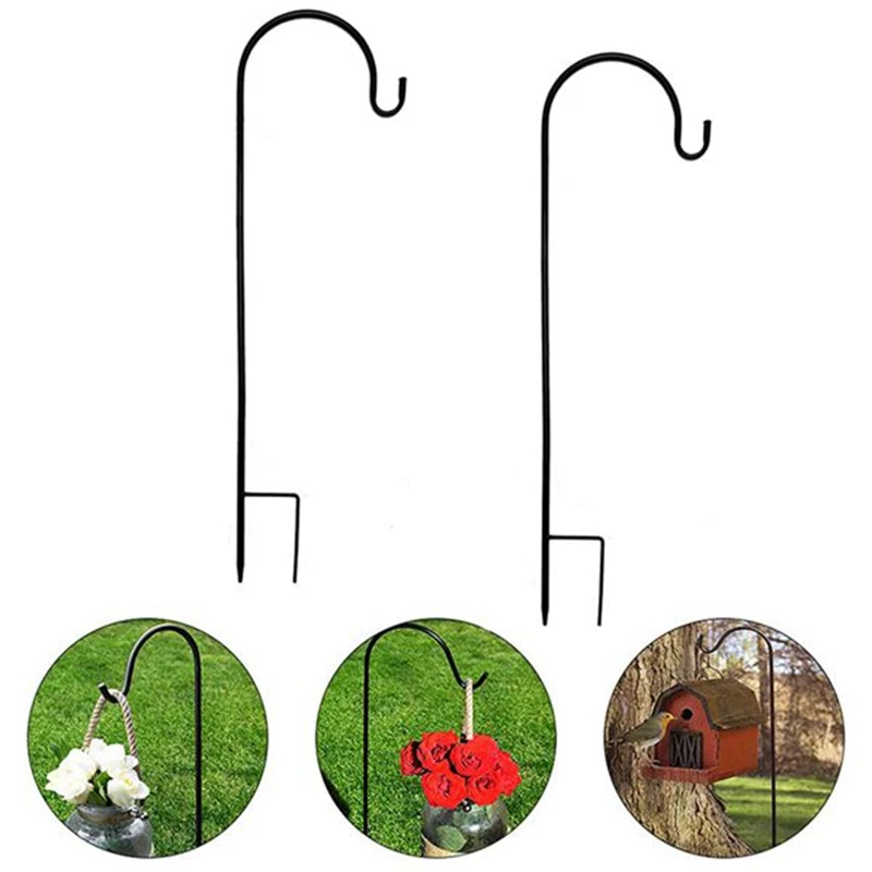 

2 Pack Shepherd Hook 39 Inch Use At Weddings, Hanging Solar Lights, Lanterns, Bird Feeders, Metal Hanger Hook