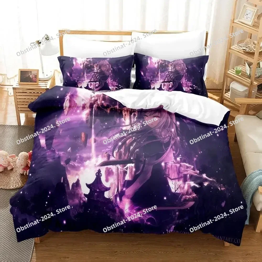 Kawaii Anime Absolute Duo Bedding Set Printed Bed Set With Pillowcase Duvet Cover Single Double Queen King Size Boys Girl Adult