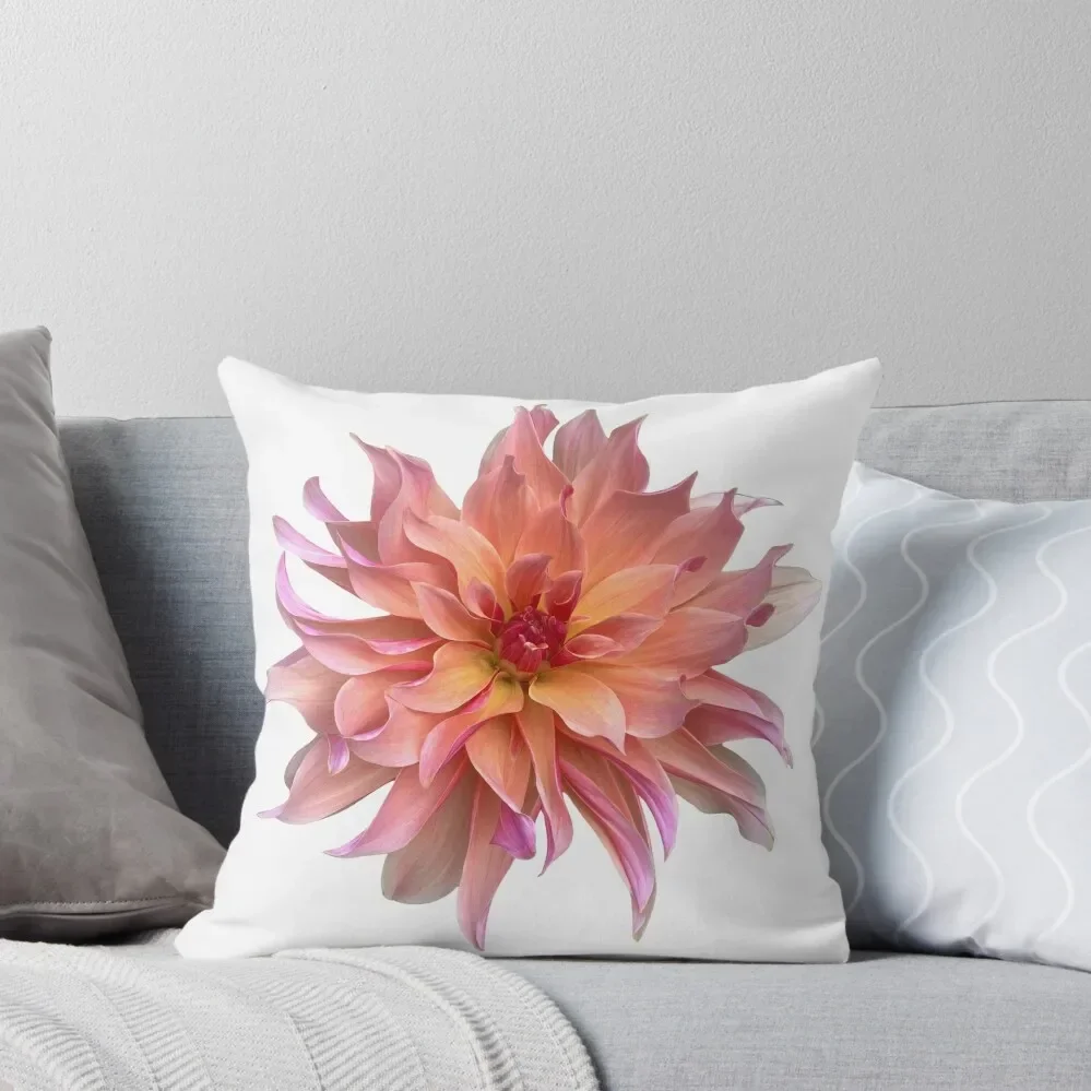 Peachy Pink Dahlia Flower Throw Pillow Christmas Covers New year Christmas Throw Pillows Covers pillow