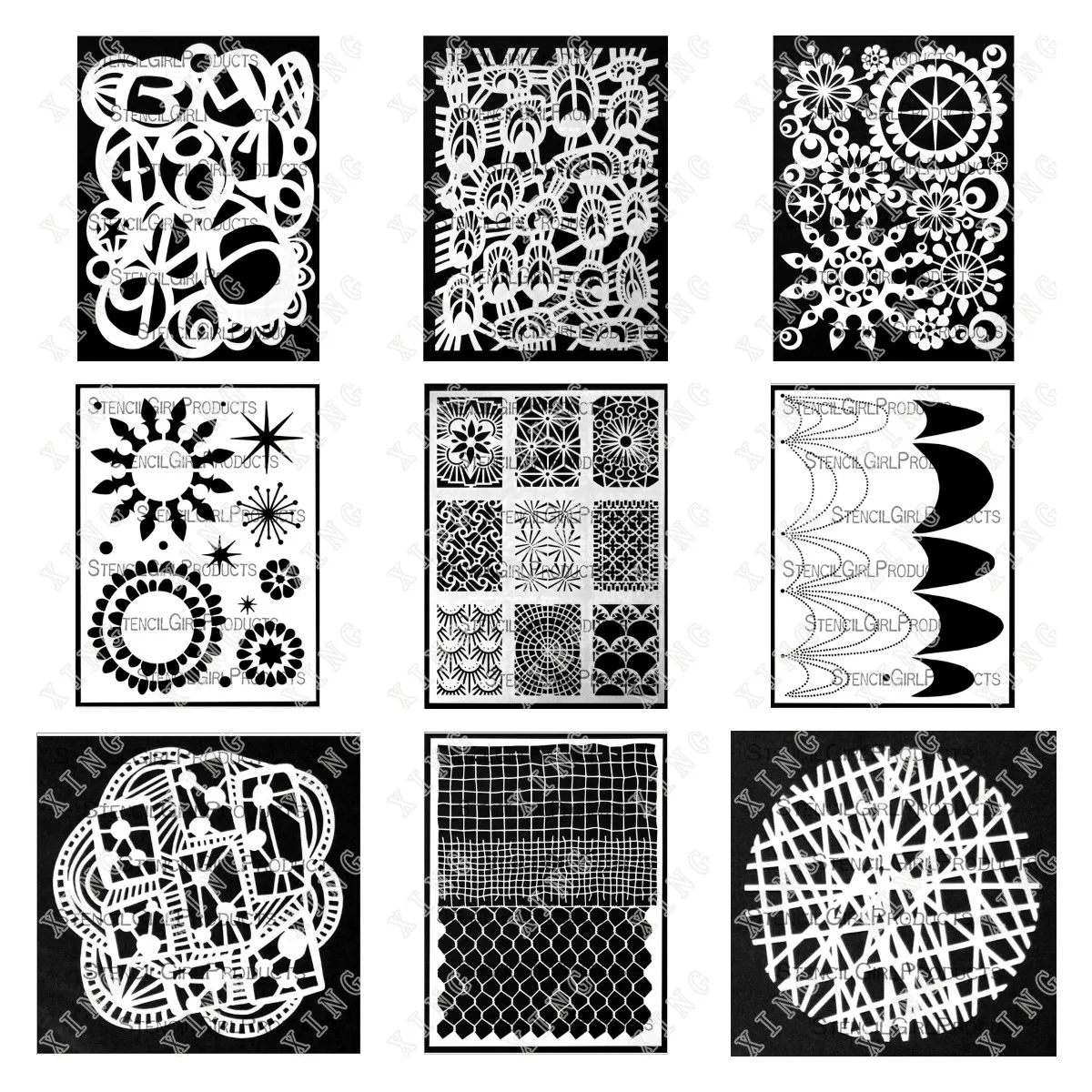 Circle Bead Swag Sticks Chicken Wire Sidetrack Twister Connection Mixup Kalbach Stencils Diy Craft Paper Coloring Drawing Molds