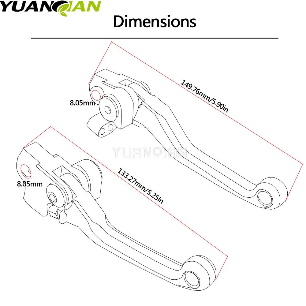 For KAWASAKI KLX125DTRACKER KLX250DTRACKER KLX150S KLX150BF KLX450R KDX125SR Motor Pivot Dirt Bike Brake Clutch Handles Levers