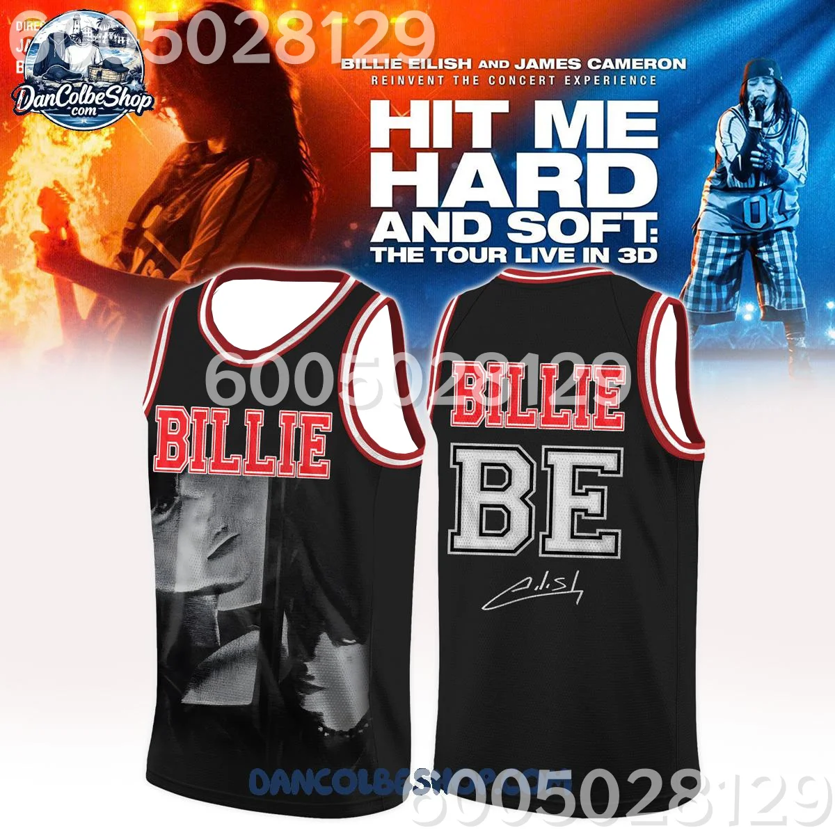 2026 Unisex Basketball Jersey Tank Top Eilish Hit Me Hard and Soft Tour Print Breathable Mesh Streetwear Sports Family Kids Vest