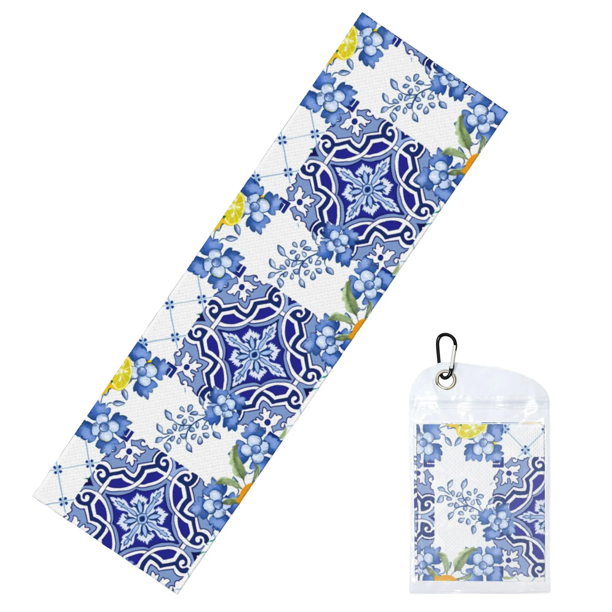 Sicilian Tiles Mediterranean Mosaic Lemons Cold Exercise Towel   Super Soft Breathable Instant Cooling Towel Yoga Towels