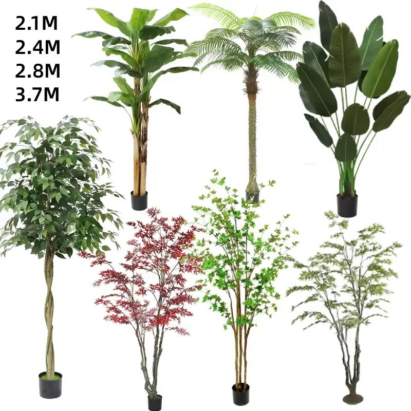 

Large Artificial Plants Potted Fake Green Plastic Plant Tropical Tree for Home Wedding Balcony Living Room Indoor Decoration