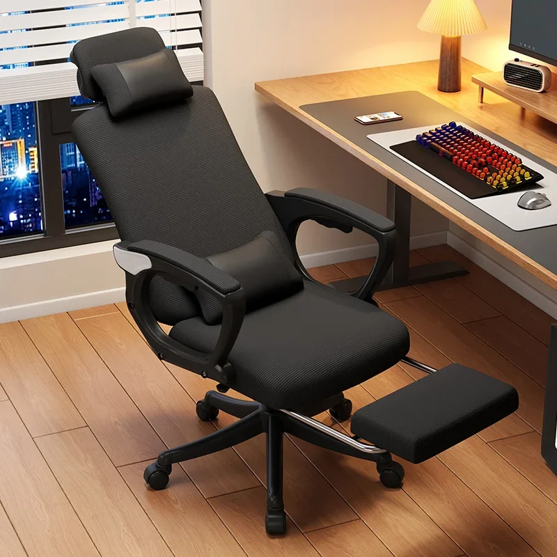 Ergonomic High Back Office Chair Reclining Mesh Swivel Adjustable Lumbar Headrest Footrest Nap Ready Ergonomic Chair Gaming