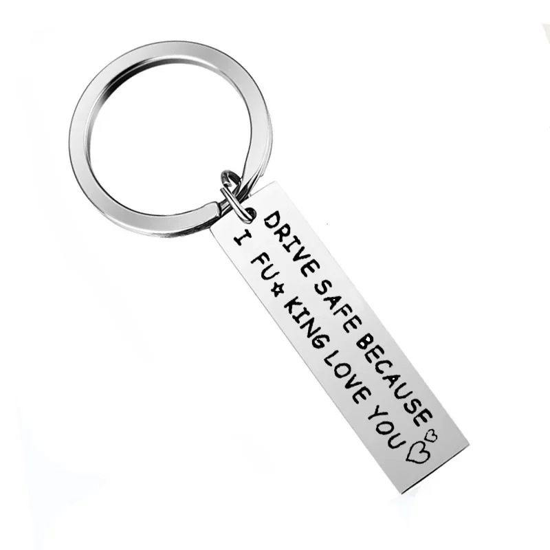 fashion Husband Boyfriend Gift Keychain   Driver Birthday Christmas Gift Key Chain DRIVE SAFE I Love You Valentines Day Gift