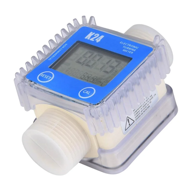 New Digital K24 Turbine Oil Fuel Flow Meter Gauge LCD Fuel Flow Meter Chemicals Water Sea Liquid Flow Meters Measuring Tools