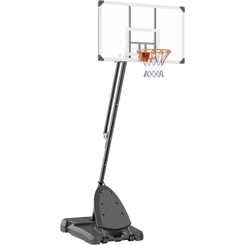 

basketball hoop/rim, adjustable height portable backboard court, basketball goal, mobile stand with wheels weighted base