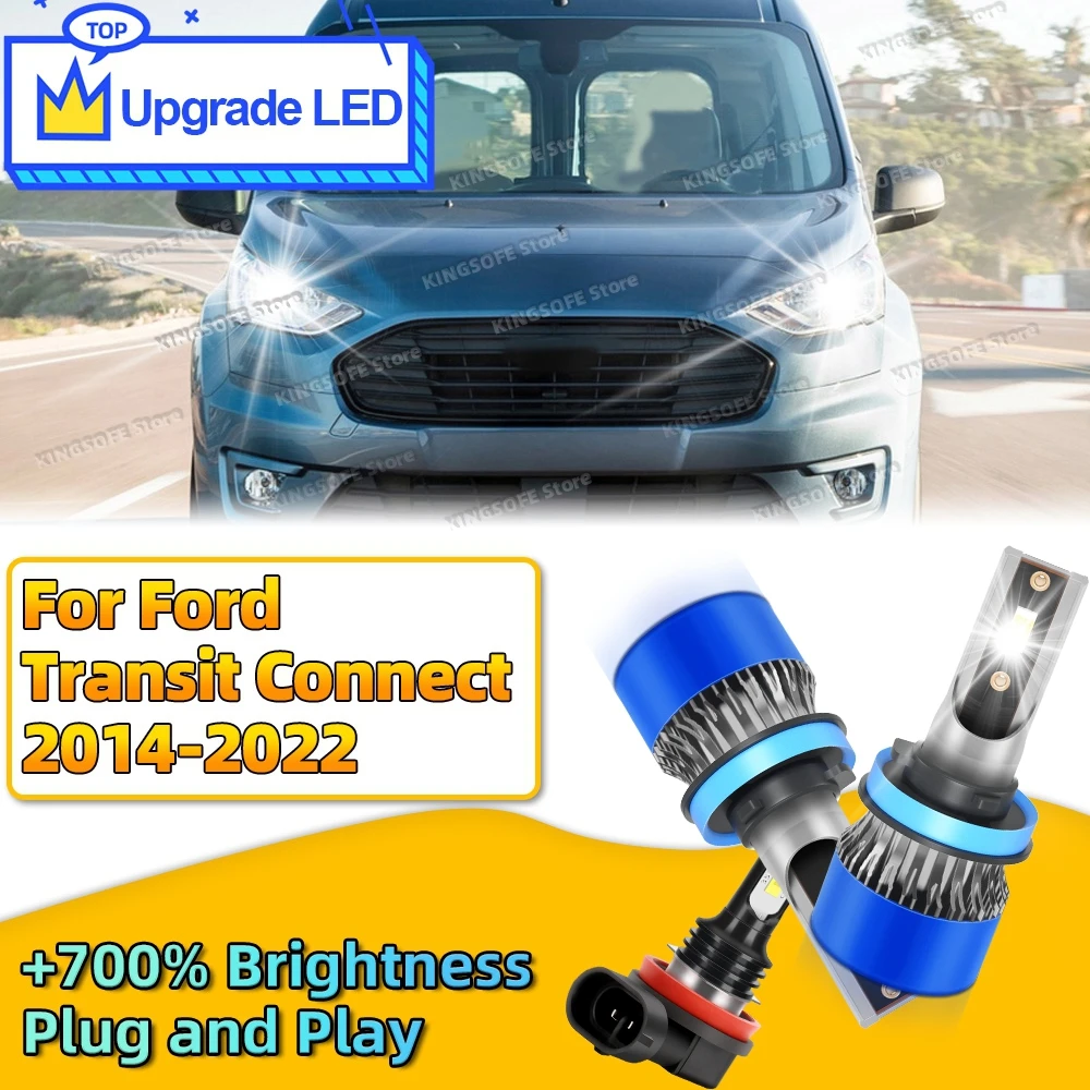 

2/6 шт. светодиодные фары 30000LM Canbus, автомобильные передние фары, противотуманные фары для Ford Transit Connect 2014-2022 2015 2016 2017 2018 2019