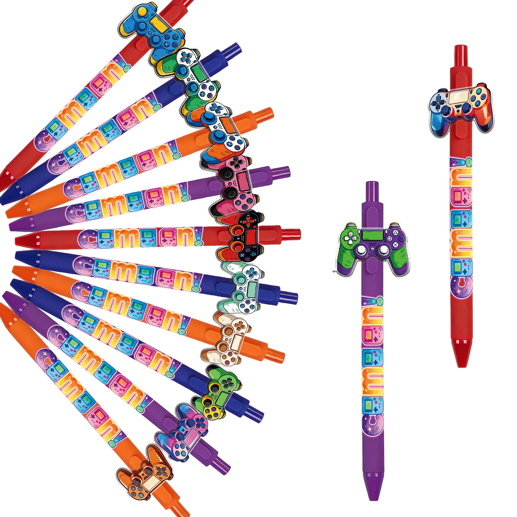 

Набор из 12 шариковых ручек с дизайном игровых контроллеров: крутые ручки для студентов, подарок, канцелярские принадлежности для письма и подписи