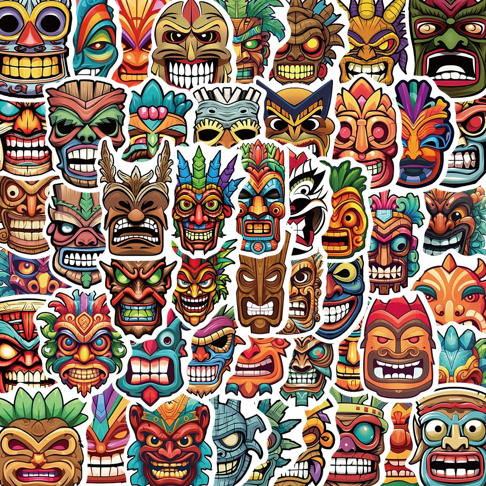 10/30/50Pcs Indigenous Mask Waterproof stickers For Suitcase Skateboard Laptop Luggage Phone Styling DIY Decal Pegatina