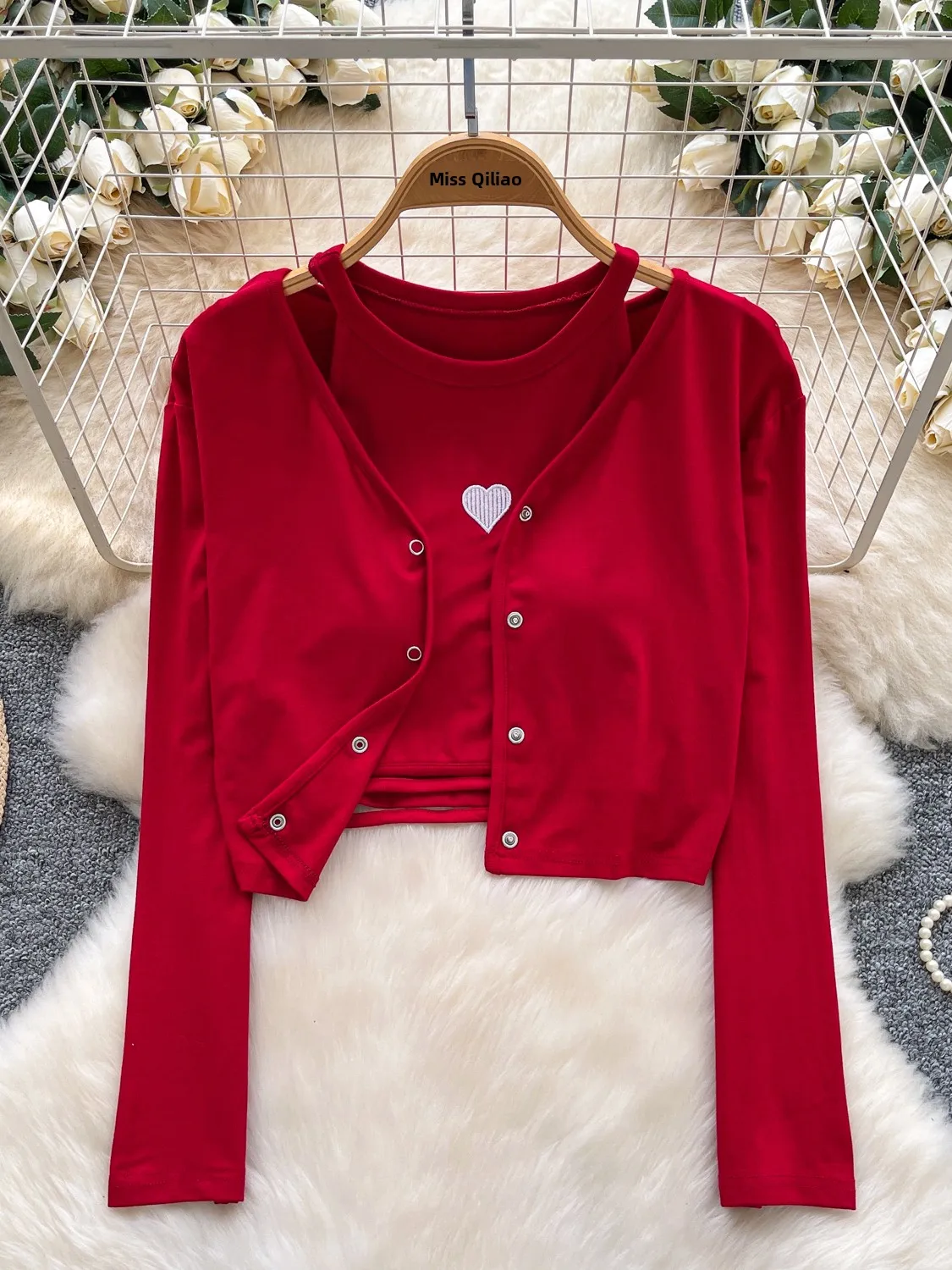 

Женский осенний комплект Pure Desire Sle ort Sve Long Sve, жилет с подвесным ремешком и вышивкой, кардиган, верхняя одежда