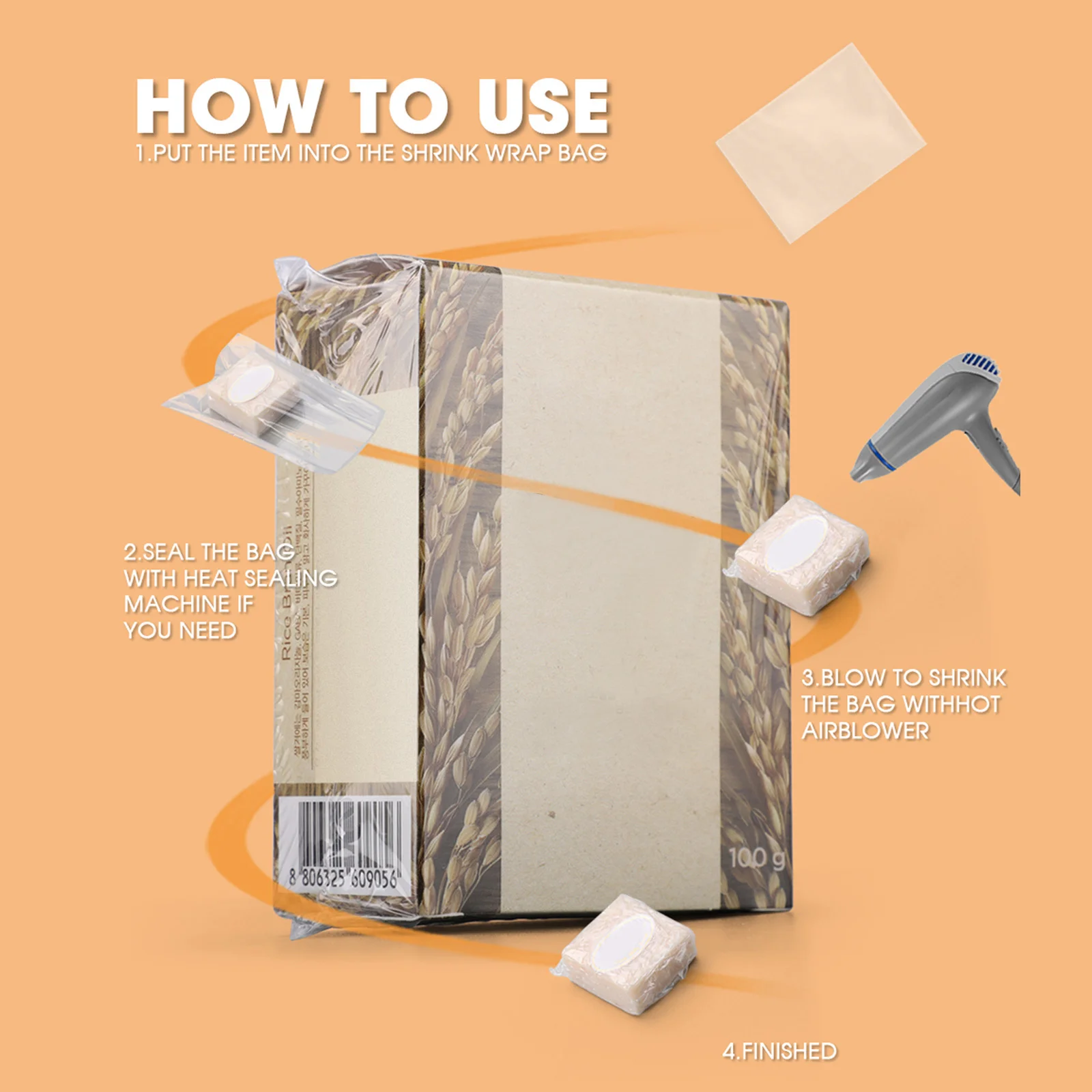 

500Pcs PVC Clear Heat Shrink Film Thin Wall Shrinkable Packaging Wrap for Wire Insulation Corrosion Proof Electrical Protection