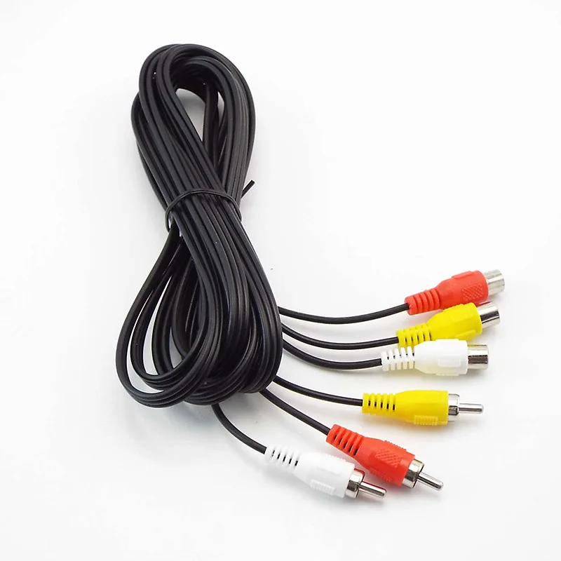 0.5M 1M 3M 5M 3 RCA męski na 3 RCA żeński 3RCA M F złącza AV Video Line przedłużacz Adapter do kabla do odtwarzacza DVD