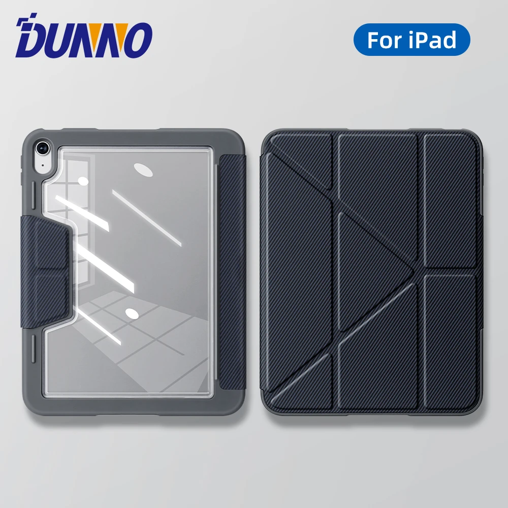 

For iPad 11th A16 case 10th Gen 10.9 Air 11 13 M3 M2 Air 5 4 iPad Pro 11 Pro 12.9 Hard Transparent Acrylic Y-fold Tablet Cover