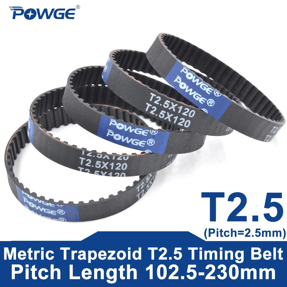 POWGE T2.5 Timing belt Lp=102.5-230mm 105 120 125 130 135 145 150 155 157.5 160 162.5 165 170 172.5 177.5 180  182.5 185 187.5