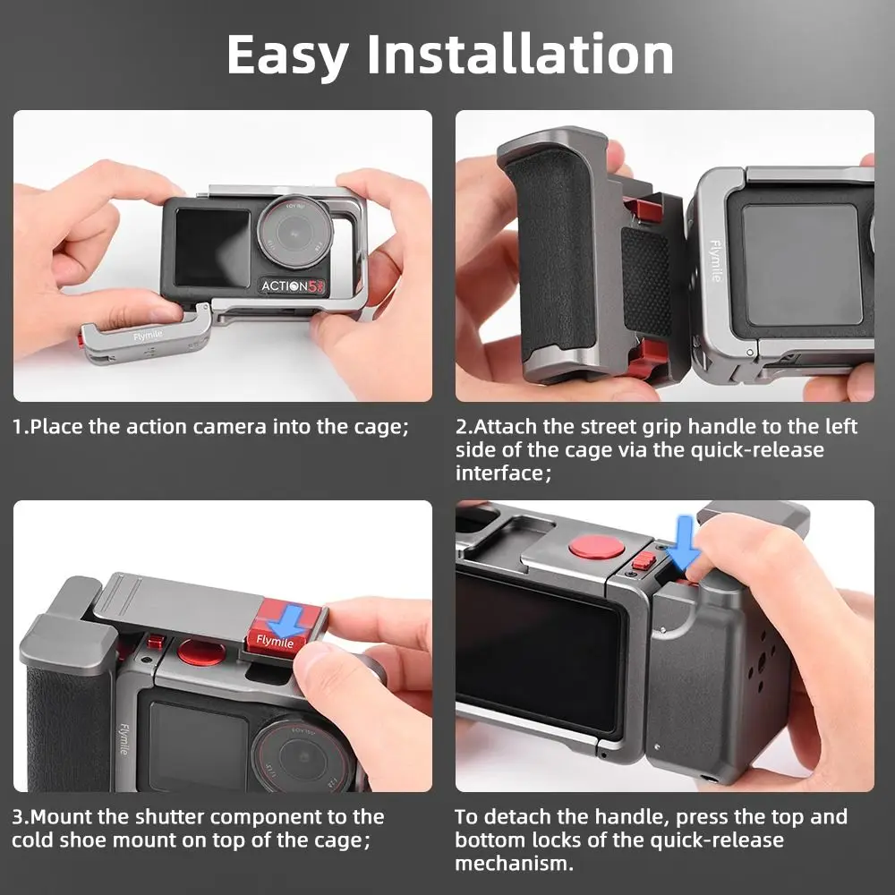 

Комплект ручек Xplorer из алюминиевого сплава, рамка камеры, быстросъемная защитная ручка для камеры для Osmo Action 3/4/5 Pro