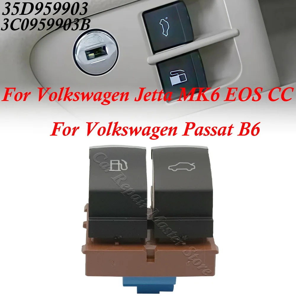 

For Volkswagen Passat B6 Volkswagen Jetta MK6 EOS CC Chrome-plated fuel tank door button switch is suitable 35D959903 3C0959903B