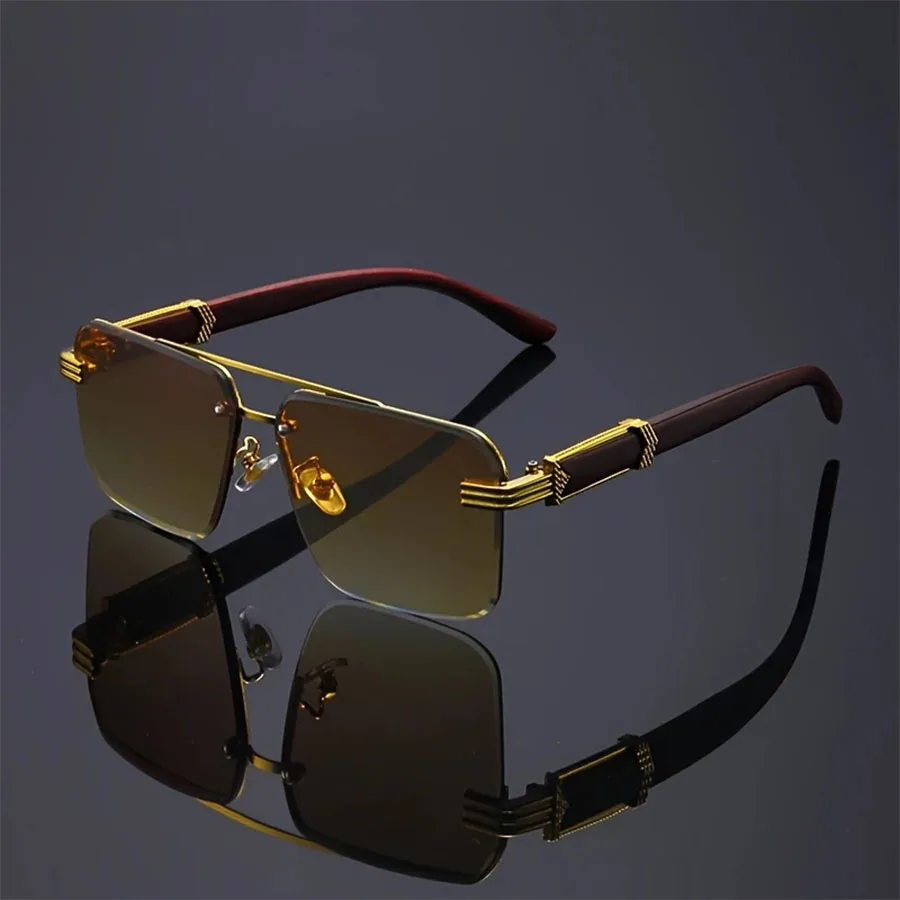 Textured Double-Bridge Fashion Sunglasses
