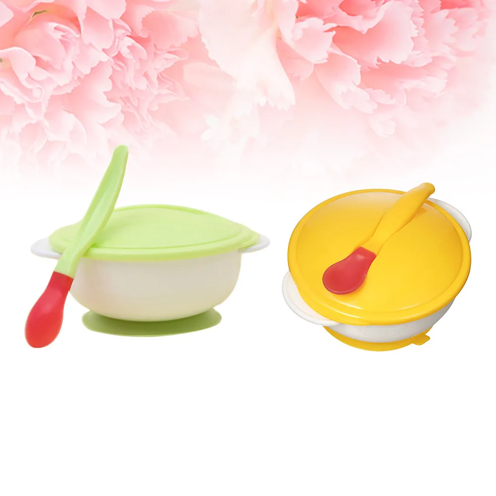 

2Sets Baby Suction Bowl Set with Spoon for Toddlers Premium Food Grade Silicone Anti Slip Feeding Bowl for Independent Eating