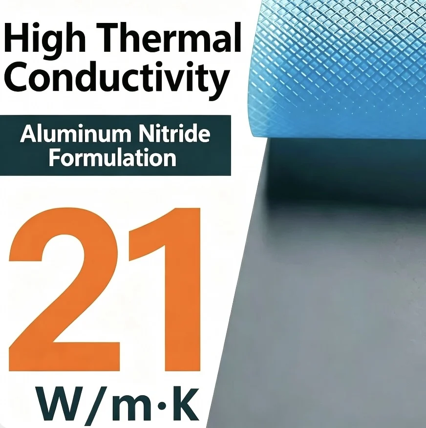 Thermal Pad 21W/m‑K High Thermal Conductivity Silicone Thermal Interface Insulation for CPU GPU Laptop SSD Electronic Cooling