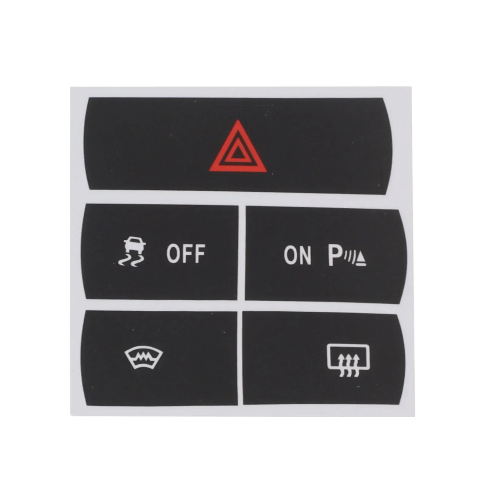 Button Restoration Repair Stickers Push Button Decals Black Black Reduced Light Penetration Vinyl White Lettering High Grade