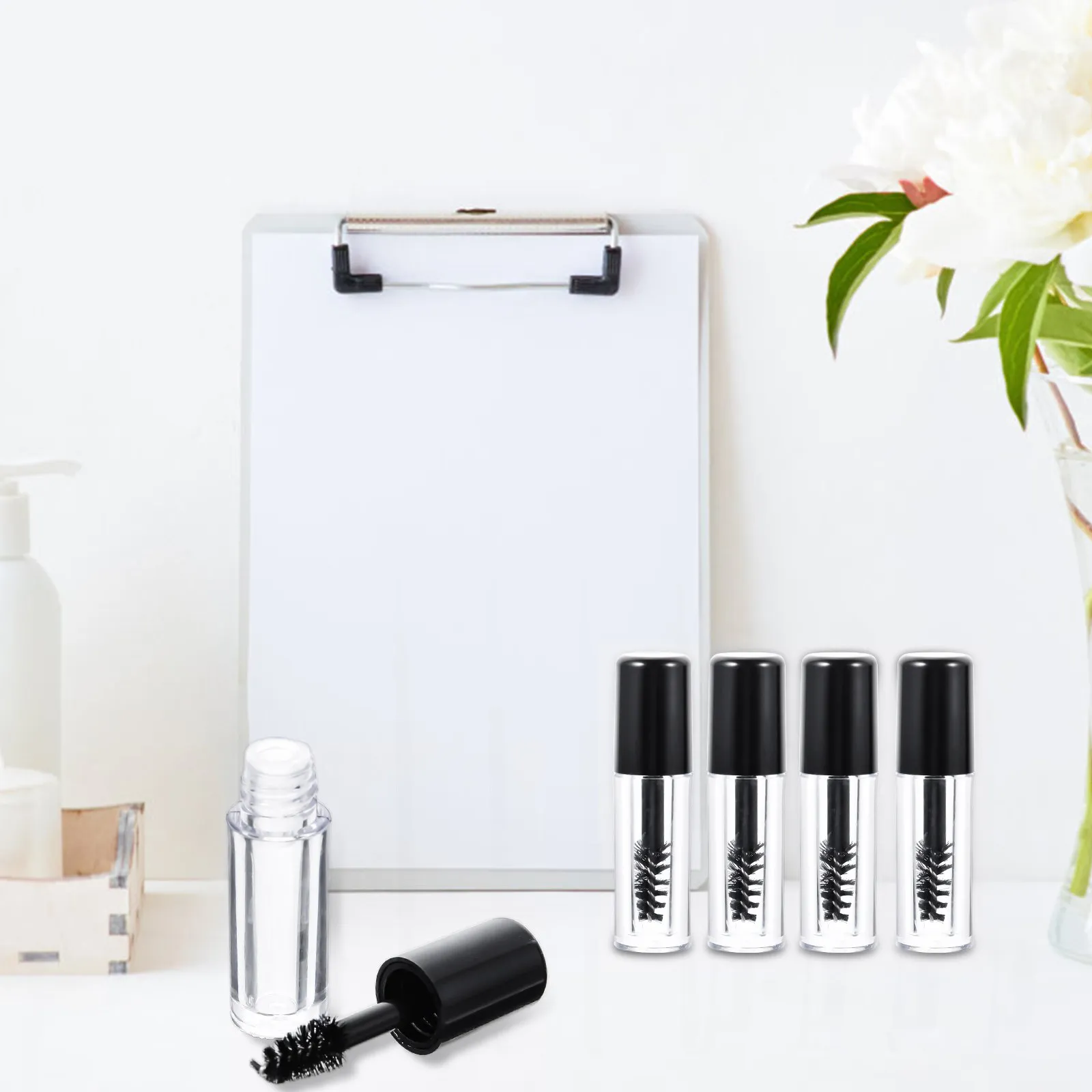 20Pcs Clear Empty Mascara Tubes Mini Refillable Eyelash Bottle for Mascara Eyelash Serum Portable Travel Dispenser