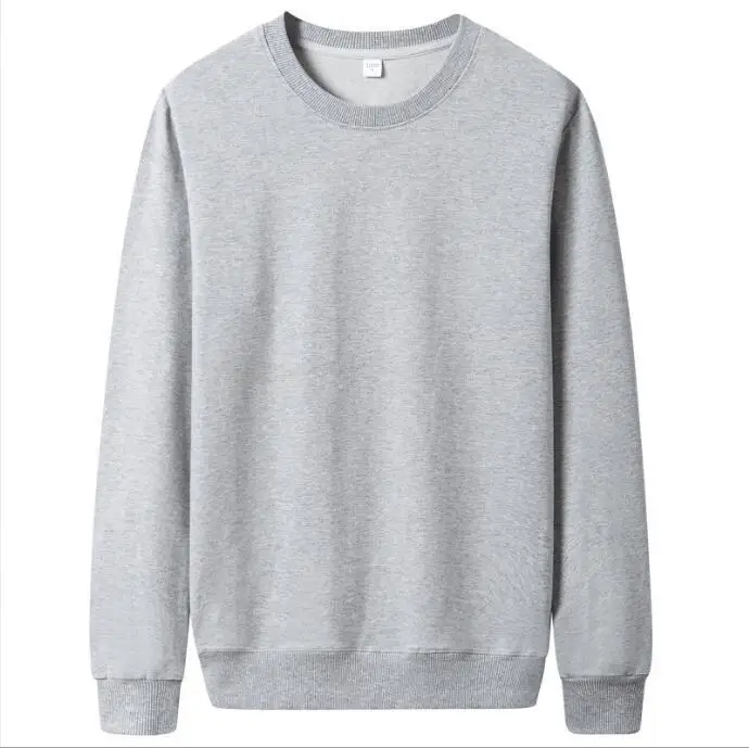 Herren Einfarbiges Rundhals-Sweatshirt Lässiger Langarm-Pullover Locker Sitzende Basic-Sweatshirts Männliche Alltagskleidung Streetwear-Oberteile – Detail 5