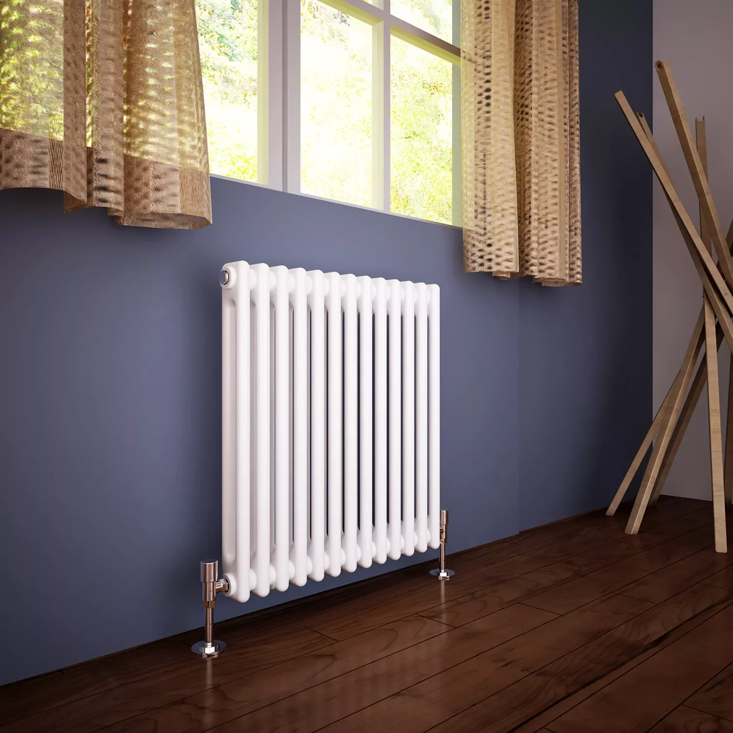 Chinese factory classic horizontal white traditional wall mounted mild steel 2/3/4 column anti-corrosion heating radiator school