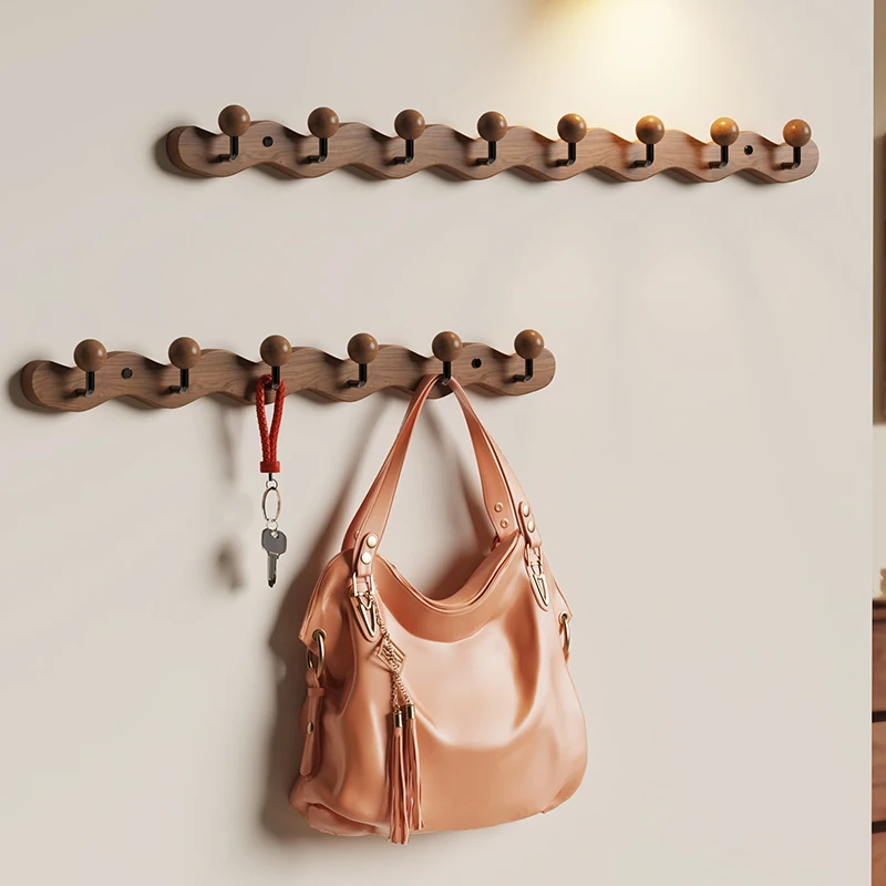 &Open Wall Coat Racks Wooden Clothes Minimalist Hanging Bag Hanger Living Room Hotel Entrance Hall