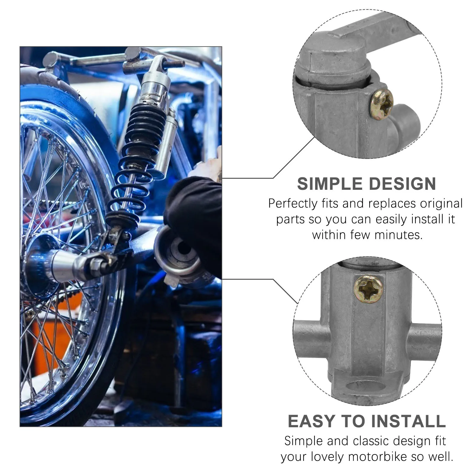 

5pcs Motorcycle Valve Aluminum Alloy Fuel Tank Faucet Durable Easy Install Motorbike Switch Replacement Part