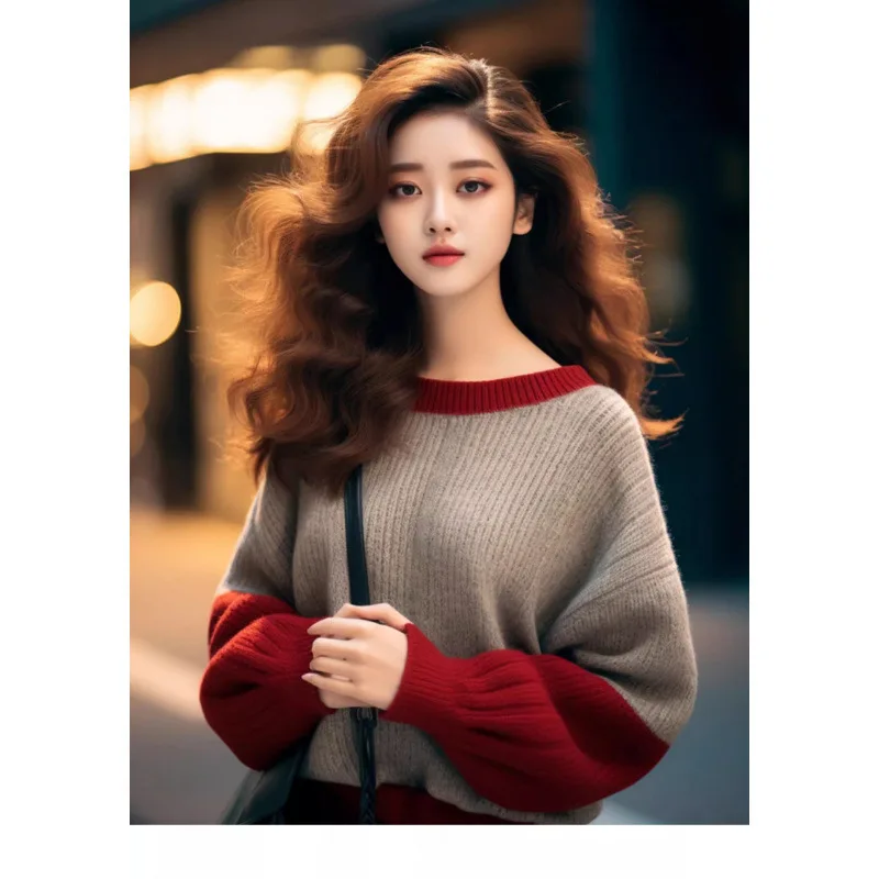 Новый осенний свитер Boweylun с вырезом лодочкой и длинными рукавами, Модный повседневный вязаный женский пуловер для девушек