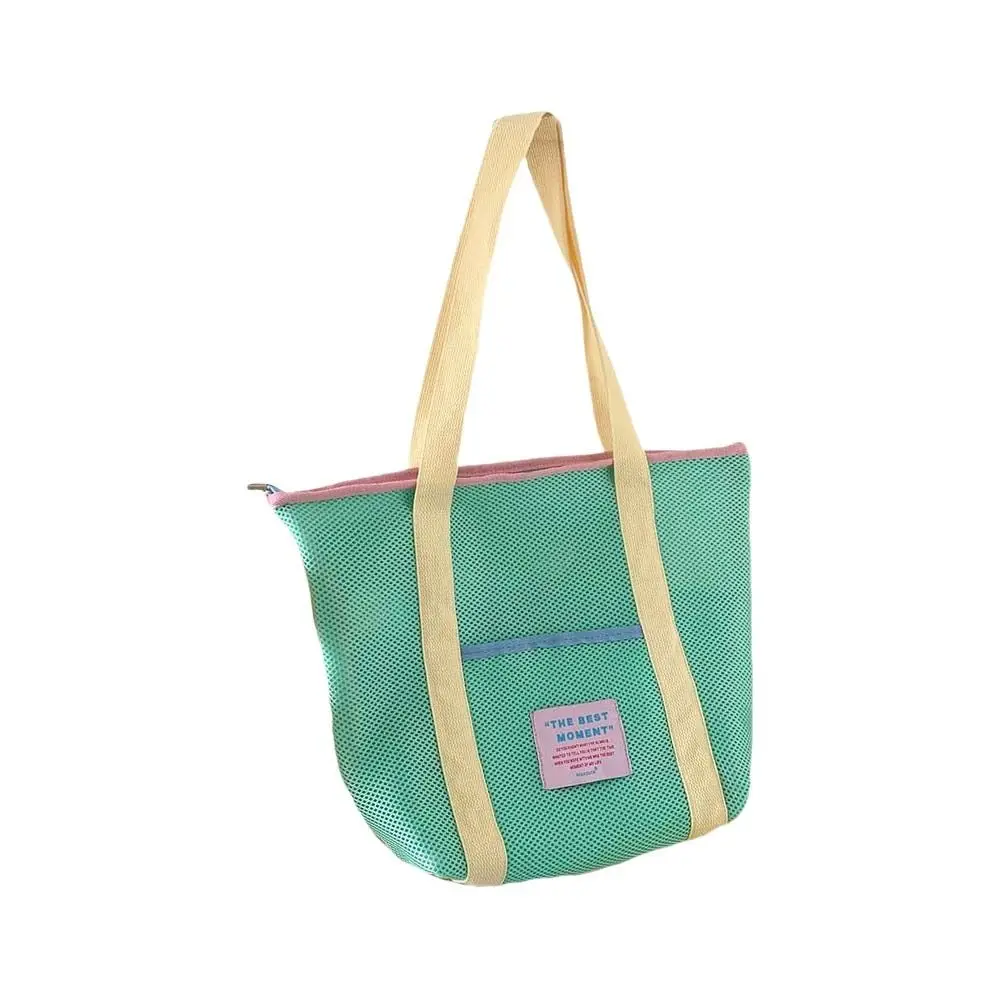 

Цветная сетчатая сумка-тоут, сумка на плечо, студенческая учебная посылка, сетчатая сумка для покупок, портативная легкая сетчатая сумка для кемпинга