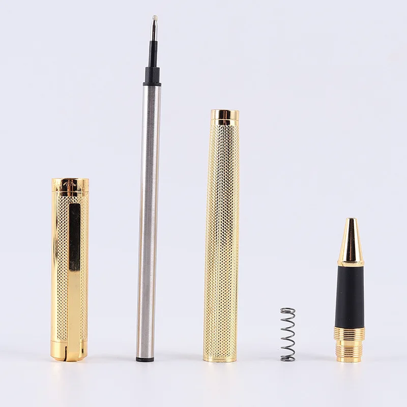 Luxury Gold Silver Plating Metal Ball-point Pen Office School Stationary Business Signature Ballpoint Pens Hotel Gift