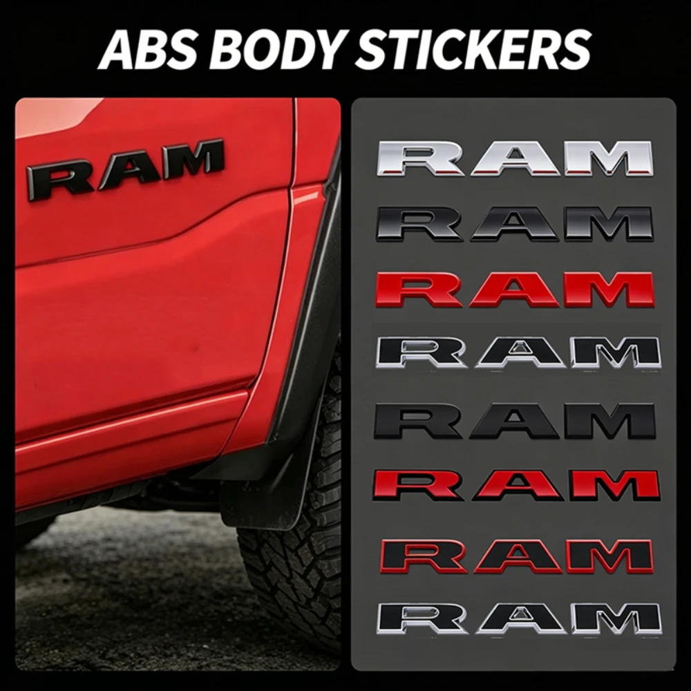Emblema Adesivo ABS para Porta-Malas Traseiro de Carro, Decalques de Logotipo para Dodge RAM 1500 2500 3500 Caravan Charger Dakota Acessórios