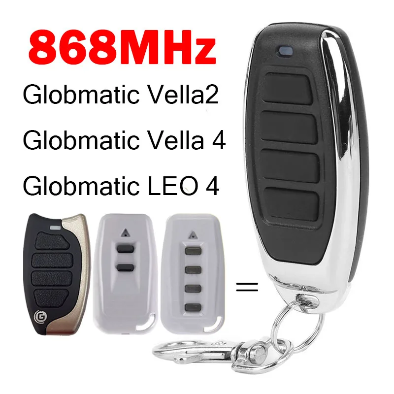 Globmatic Garage Remote Control 868MHz Rolling Code Vella 2 4 Vella2 Vella4 LEO 4 Electric Gate Control Sliding Roller Shutter