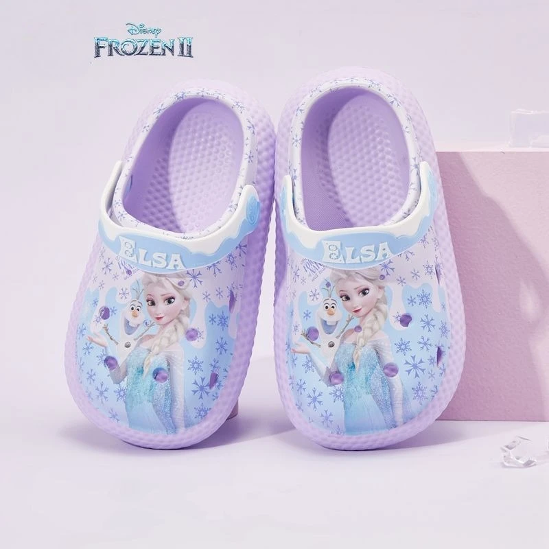 

Детские тапочки принцессы Эльзы с героями мультфильмов Диснея «Холодное сердце» для девочек, милые сандалии Эльзы «Холодное сердце» на нескользящей подошве