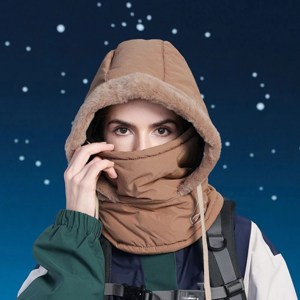 Portable Keep Warm 3-in-1 Winter Cycling Hat Windproof Cold Resistant Warm Scarf Face Mask Thickened Velvet Lei Feng Hat Men