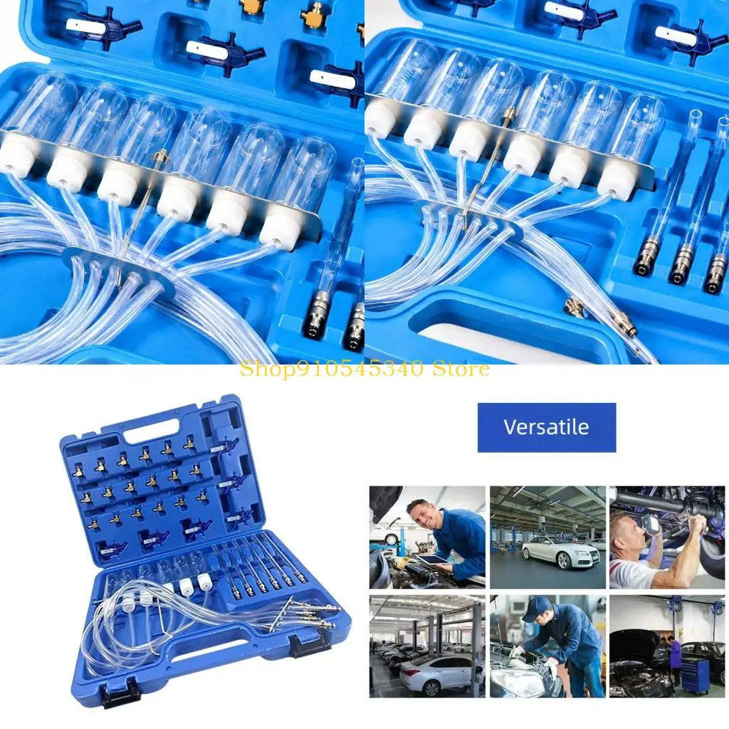 U2JA Return Flow Test Kit with Direct Return Line Attachment, Rapid Couplings, and Clear Vessels for Common Rail Cylinder Flow